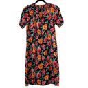 ma*rs Village Fair Vintage Black & Floral Silky Moo Moo  Roper Kaftan Photo 2