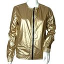 Zella Z by  Women's Shimmer Gold Athletic Jacket Full Zip Black Zipper Photo 0