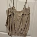 Oysho  gold tank cold shoulder top in small Photo 0