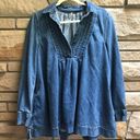 Free People  Baby Blues Denim Tunic in Robins Blue Dress Western Small Photo 3