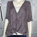 Hinge  V-Neck Button Down Flowy Sleeve Blouse Size Medium Photo 9