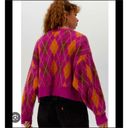 Daydreamer  Argyle Cardigan Women XL NEW Fuchsia Sunset Wool Blend Y2K Retro Photo 14