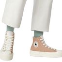 Converse  All Star 7 Tan Cream Tri-Panel Colour Block High Top Platform Sneakers Photo 0