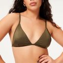 Good American NWT  Stormy Green Shine Perfect Fit Bikini Top Photo 0