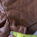 idem Ditto Higher Class Faux Leather Quilted Shorts Caramel Brown size M Photo 7