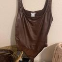 Faux Leather Body Suit Brown Photo 1