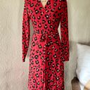 CAbi Siren Wrap Dress Size M #5771 Red leopard Photo 0