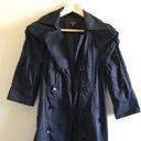 Bebe NEW  Pleated Sleeve DB Trench Coat Black Double Button Down Womens‎ Size M Photo 1