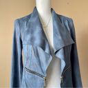 Joseph Ribkoff  | Blue Faux Leather Textured Open Silhouette Jacket Sz 8 Photo 1