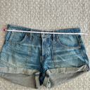 We The Free Free People  Women’s Blue Denim Button-fly Cuffed Hem Shorts Size 29 Photo 9