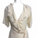 Emory park  Wrap Dress NEW Size Medium Ivory Gauze Ruffle Neck Lined Feminine NWT Photo 3