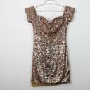 Dress the Population | Jada Gold Sequined Jersey Mini Dress Sz. Medium Photo 3