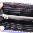 Tory Burch  Patent Leather Zip Around Continental Logo Wallet Purple Black Photo 7