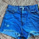 Levi's  Ribcage Cut Off Denim Shorts Womens Blue Button Fly High Rise Size 29 Photo 6