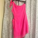 Lucy in the Sky Pink One Should Dress —  Chelsea Shoulder Tie Dress in Hot Pink Photo 4