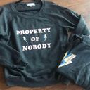 Wildfox  Property of Nobody Graphic Grey Pullover Sweatshirt set! xs Photo 0