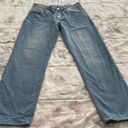 Misslook Y2K light wash blue button fly high rise bootcut jeans, size S western Photo 7