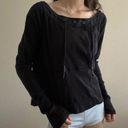 Free People Movement  black ribbed long sleeve rope detail tee Photo 0