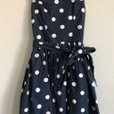 Hollister Blue/White Polka Dot Strapless Polka Dot Bow Dress. Size Small. Photo 0