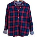 Tommy Hilfiger  Women’s Large Pink & Blue Plaid Popover Shirt Photo 0