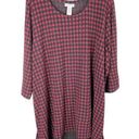 Houndstooth Catherines Plus Size 2X Top 22W 24W Red Black  Scoop Neck Stretch 236 Photo 0