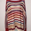 Umgee Boho Oversized Red Stripe Crochet Sweater Photo 4