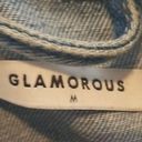 Glamorous  Women's  Long sleeve button down blue Jean Jacket top size‎ Medium Photo 6