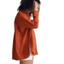 Madewell  The Linen-Blend Oversized Shirt in burnt orange L Photo 2