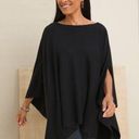 Chico's Chico’s Size S / M Poncho Sweater Women’s Cotton Cashmere Blend Black Cape Tunic Photo 0