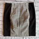 DKNY Pencil Skirt Black & White Woven Geometric Size 4 Photo 2