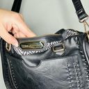 Madison West  Vegan Leather Black Braided Crossbody Purse Photo 9