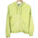 L.L.Bean  Lime Green Terrycloth Full Zip Hoodie Sz M Photo 0