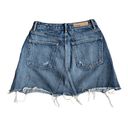 GRLFRND  Eva Button Fly Distressed Mini Jean Skirt Blue Size 25 Photo 1