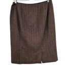 Ralph Lauren  Black Label Tweed Pencil Skirt in Brown Herringbone Size 10 Photo 5