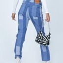 Princess Polly  Patchwork Jeans Size 4 Straight Leg High Rise Denim Photo 2