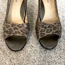 Taryn Rose  Pewter Metallic Leopard Open Toe Heels Photo 4