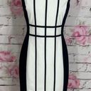 Calvin Klein  nwot sleeveless white sheath dress with black trim and piping Photo 0