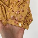 Lucky Brand  Blouse Gold Ditsy Floral Pattern Faux Wrap 3/4 Sleeve Boho Top Large Photo 3