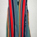 Carolina belle  Striped Pleated Dress Size L Multicolor Knee Length Sleeveless Photo 1