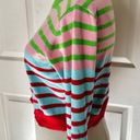 Cider  green and red striped long sleeved sweater Photo 4