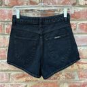 Rolla's Rolla’s Dusters Black Denim High Waisted Button Up Shorts Size 25 REVOLVE Photo 2