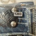 Miss Me  Jeans Womens Sz 28 boot cut blue Denim Embellished Fleur de Lis Pockets Photo 12