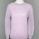 Vintage Sweater Girly Femme Coquette Twee Preppy 80s purple loose Ribbon Knit S Photo 0