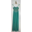 La Femme  Stunning Beaded Strapless Mesh & Jersey Gown in Spearmint Size US 4 Photo 4