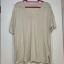 Zella NWOT  V-Neck Cream T-Shirt, Women's Tops, Athleisure, Size XL Photo 0