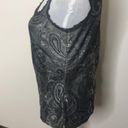 Travel by Tribal dark grey paisley lace trim tank top size XS Gray Photo 3