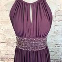 Dress Barn  Knee Length Sequin Embellished Keyhole Neck Eggplant Purple Size 10P Photo 1