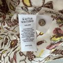 Rachel Zoe  100% Linen Collared Front Button Shirt Leaf Branch Floral Print Small Photo 1