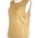 Josephine Chaus Vintage  Sweater Neutral Pullover Knit Sleeveless Tan Scoop Neck Photo 6