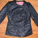 Bernardo  Collection Vegan Leather Quilted Moto Jacket Size Small Photo 6